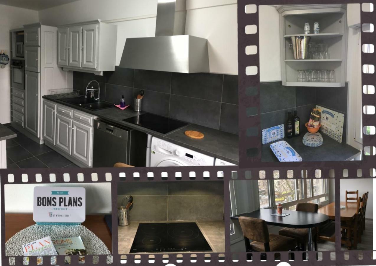 Bedinreims "Burgundy Bottle" 110M2 Exceptional, 4 Chambres Doubles, 2 Bain, Free Park & Wifi, Tout Equipe Luaran gambar